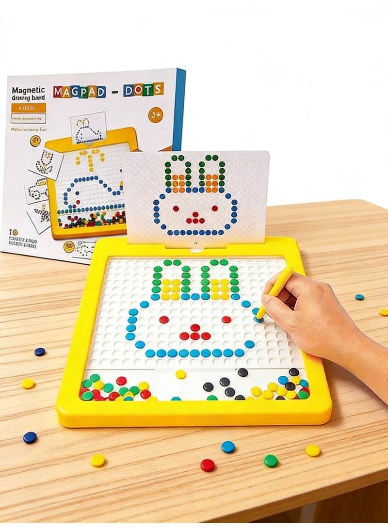 YelaJoy Magnetic Drawing Board, Large Doodle Board with Magnetic Pen and Beads, Magnetic Dot Art, Montessori Educational Preschool Toy, Travel Toys for 3 4 5 6 Year Old Boys Girls - Image 1